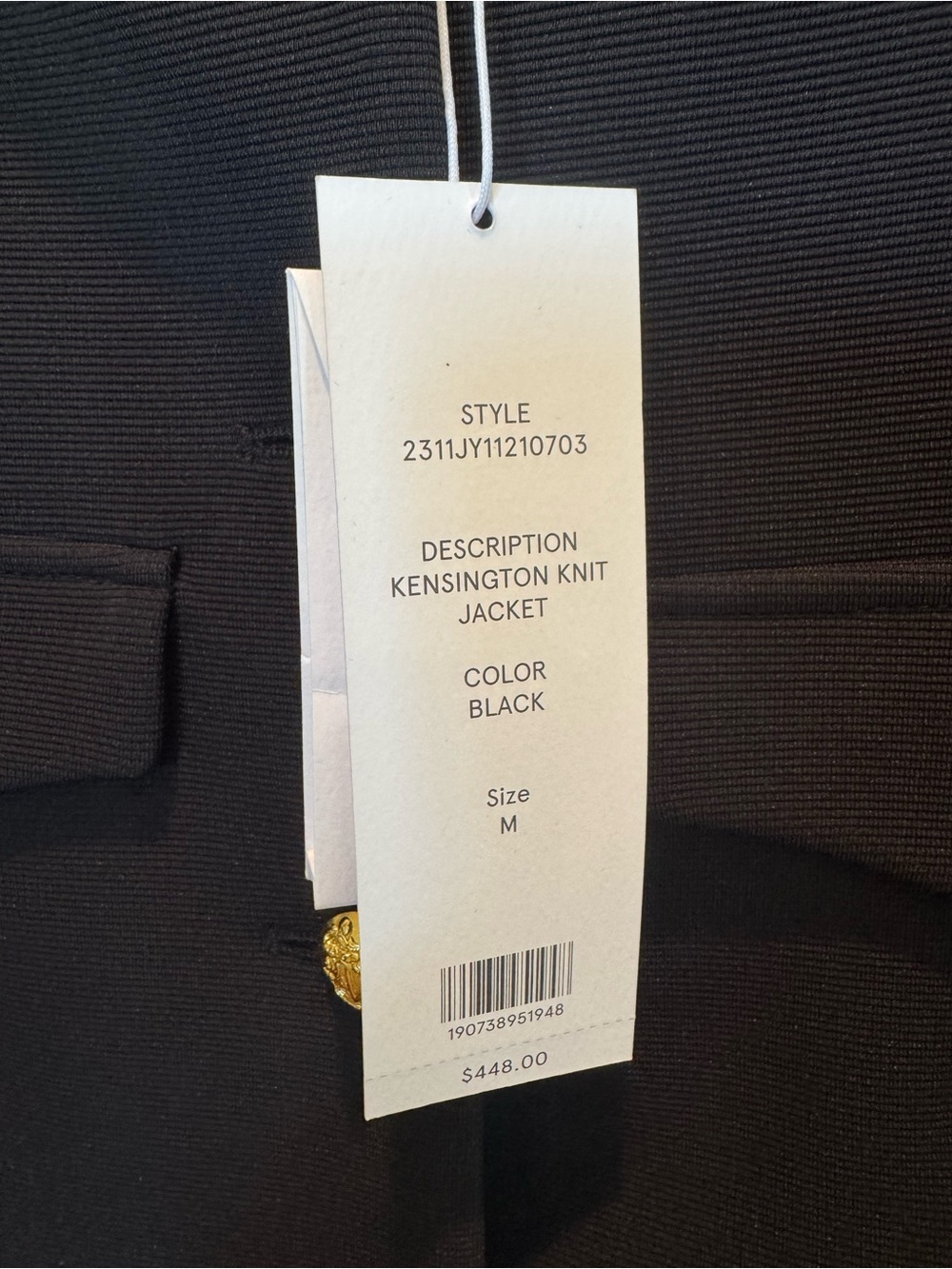 Veronica Beard Kensington Knit Jacket Black Collarless Blazer with Gold Buttons - Picture 5 of 6